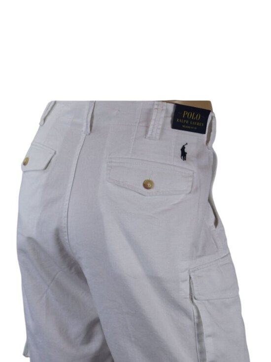 Polo Ralph Lauren Other - Polo Ralph Lauren Size 40 White Relaxed Fit Cargo Shorts Cotton Pony Logo Beach